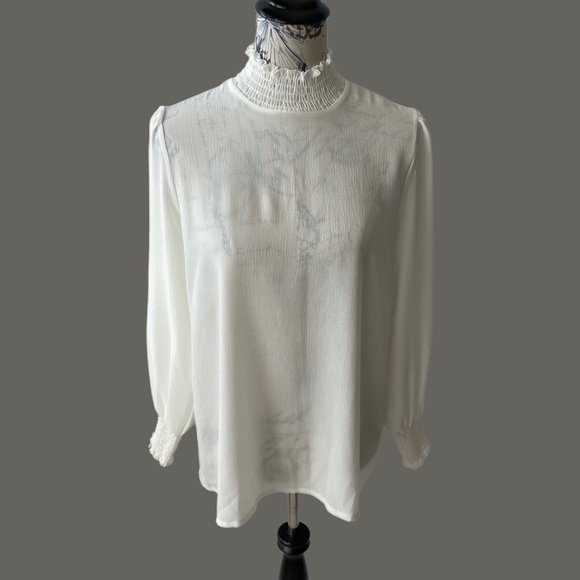 NWOT Alice Co Women’s Puff Sleeve Chiffon Blouse Size S - Picture 6 of 8